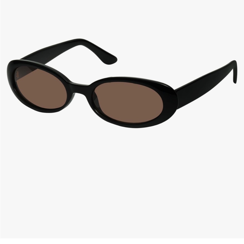 Elegant Black and Brown Oval Sunglasses
